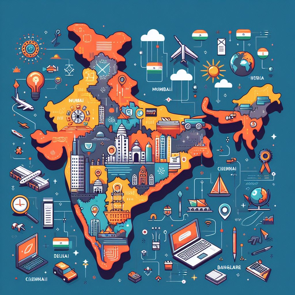 Map of India with Offshore companies highlighted